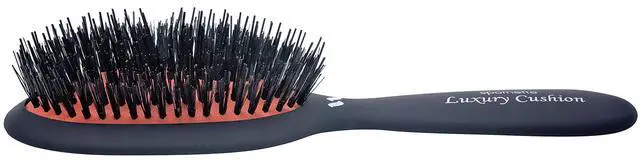 Alt view image 2 of 7 - Boar Bristle Hair Brush for Women & Men - Small Luxury Cushion Oval Vented Hair Brush for Styling & Smoothing - Nylon & Boar Bristles Help to Reduce Breakage - For All Hair Types