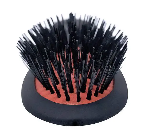 Alt view image 3 of 7 - Boar Bristle Hair Brush for Women & Men - Small Luxury Cushion Oval Vented Hair Brush for Styling & Smoothing - Nylon & Boar Bristles Help to Reduce Breakage - For All Hair Types