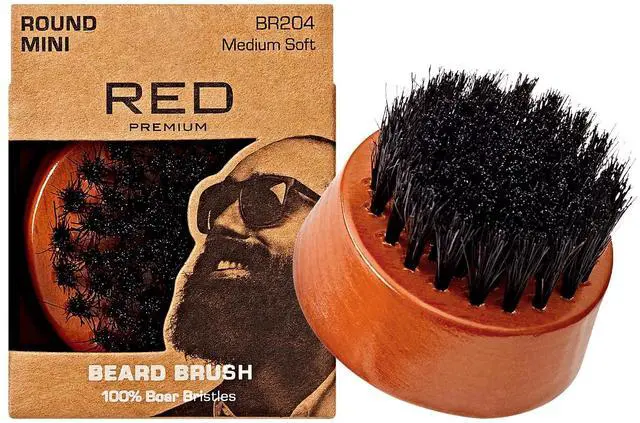 Main image of Beard Brush with 100% Natural Boar Bristles for Men, Premium Wooden Brush, Beards Mustaches Grooming Shaving Comb, Tame and Soften Facial Hair (Round Mini)