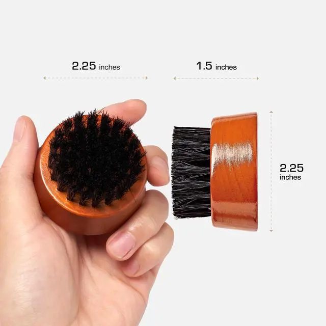 Alt view image 3 of 5 - Beard Brush with 100% Natural Boar Bristles for Men, Premium Wooden Brush, Beards Mustaches Grooming Shaving Comb, Tame and Soften Facial Hair (Round Mini)