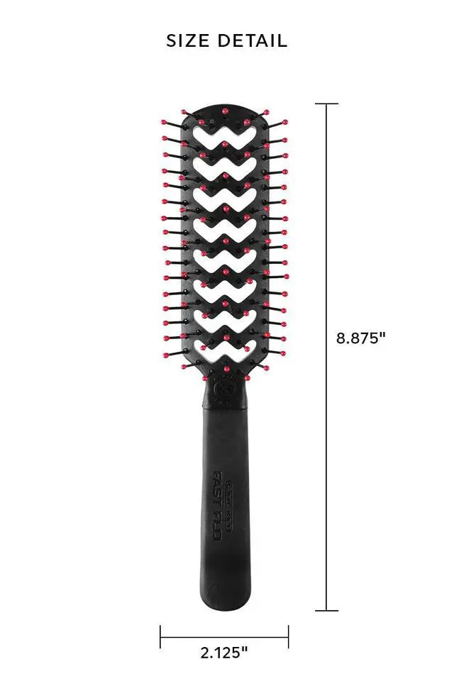 Alt view image 6 of 7 - Static Free Fast Flo Vent Hair Brush - Quick Blow Drying, Easy Styling, and Tangle-Free Detangling for All Hair Types, Long, Short, Thick, Thin, Curly, Straight, and Wavy