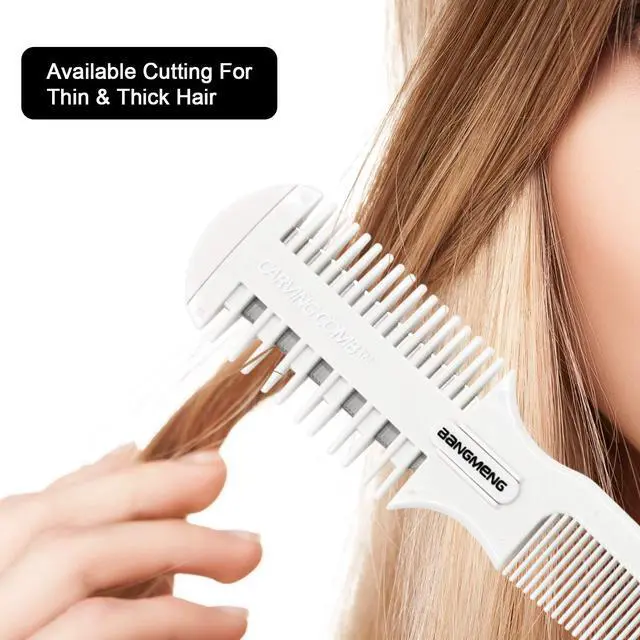 Alt view image 3 of 7 - Hair Cutter Comb, Shaper Razor Comb, Split Ends Trimmer Styler, Double Edge Razor Blades for Thinning, Cutting and Styling, Extra 5 Blades Included