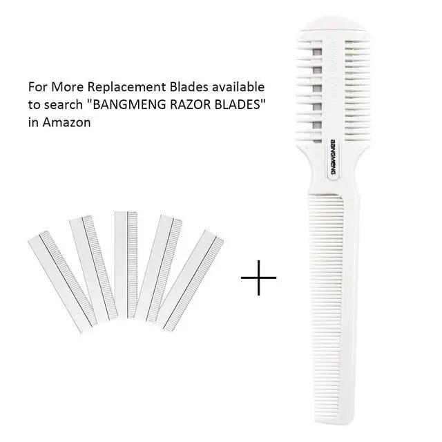 Alt view image 6 of 7 - Hair Cutter Comb, Shaper Razor Comb, Split Ends Trimmer Styler, Double Edge Razor Blades for Thinning, Cutting and Styling, Extra 5 Blades Included