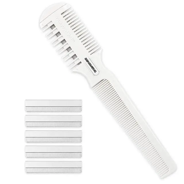 Alt view image 7 of 7 - Hair Cutter Comb, Shaper Razor Comb, Split Ends Trimmer Styler, Double Edge Razor Blades for Thinning, Cutting and Styling, Extra 5 Blades Included