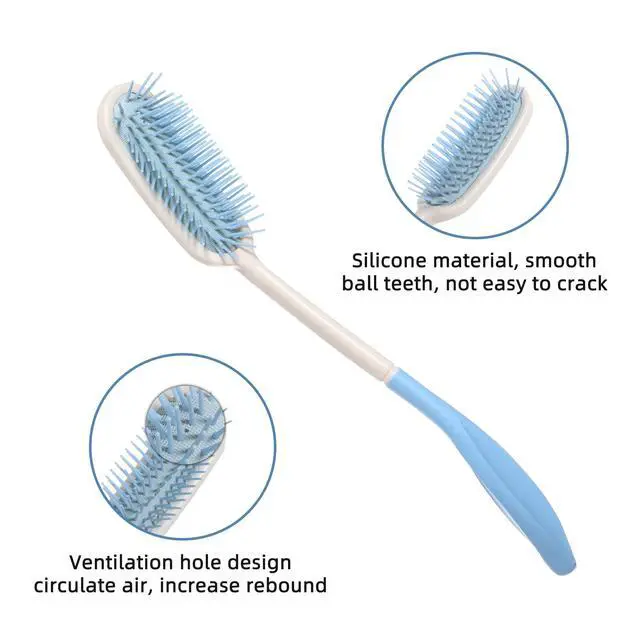 Alt view image 3 of 6 - Long Reach Handled Comb and Hair Brush Set Applicable to elderly and hand-disabled people inconvenient upper limb activities (2 pcs)