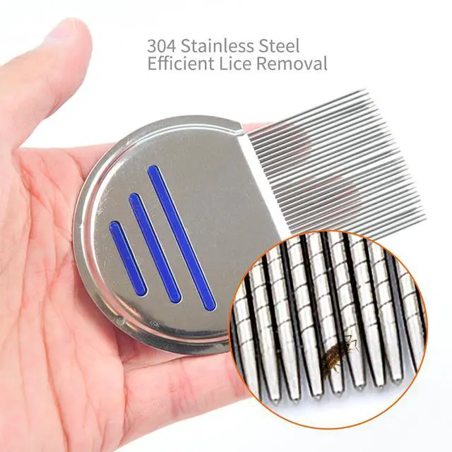 Alt view image 5 of 7 - 9 Pcs Lice Combs, Flea Combs, Hair Comb Double Sided Fine Tooth Combs, Removal Dandruff Comb with Metal Teeth, Stainless Steel Louse and Nit Comb for Head Lice Treatment