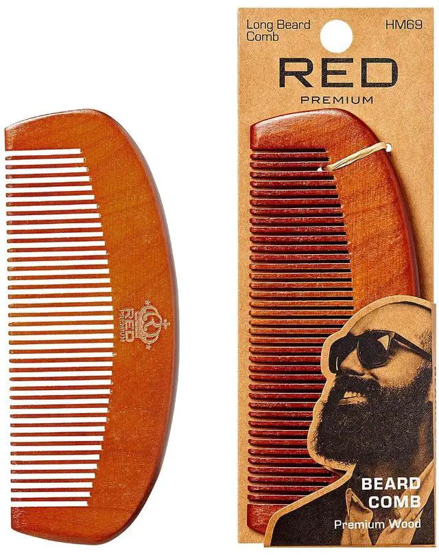 Main image of Premium Wood Men Long Beard Comb, Easy Detangling and Styling, Durable Design for Gentle Beard Hair & Mustache Grooming Essential, No Snagging & Pulling, Maximize Conditioning
