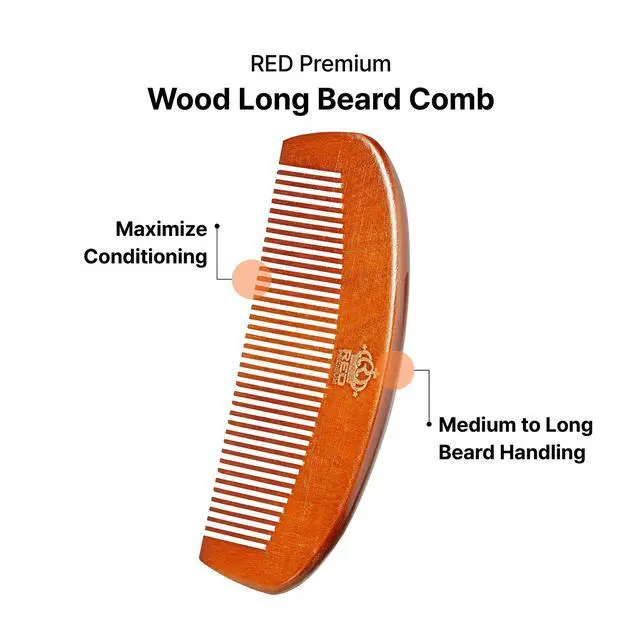 Alt view image 2 of 6 - Premium Wood Men Long Beard Comb, Easy Detangling and Styling, Durable Design for Gentle Beard Hair & Mustache Grooming Essential, No Snagging & Pulling, Maximize Conditioning