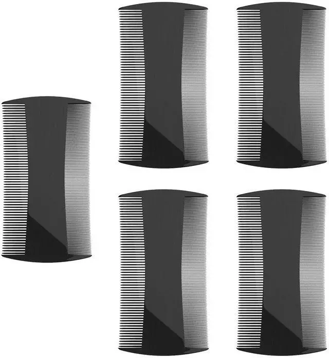 Main image of 5 Pack Double-Sided Pocket Comb for Hair, Beards & Mustaches | Fine & Coarse Teeth, Everyday Comb For Detangling Knots, Beard Care & Grooming