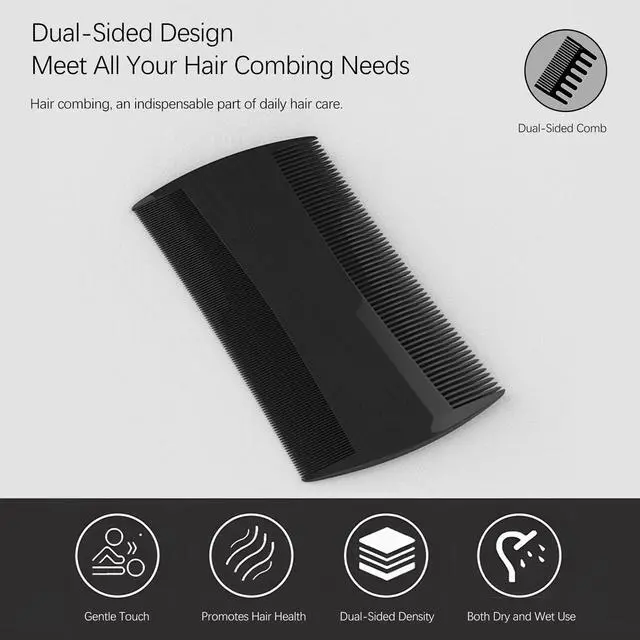 Alt view image 2 of 7 - 5 Pack Double-Sided Pocket Comb for Hair, Beards & Mustaches | Fine & Coarse Teeth, Everyday Comb For Detangling Knots, Beard Care & Grooming