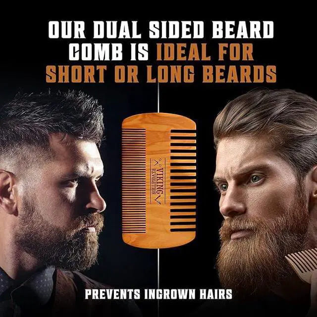 Alt view image 4 of 7 - Beard Comb & Beard Brush Set for Men -- Natural Boar Bristle Brush and Dual Action Pear Wood Comb w/Velvet Travel Pouch - Great for Grooming Beards and Mustaches