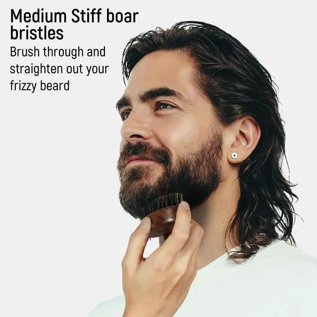 Alt view image 4 of 6 - Small Travel Beard Brush - Natural Boar Bristles with Black Walnut Wood