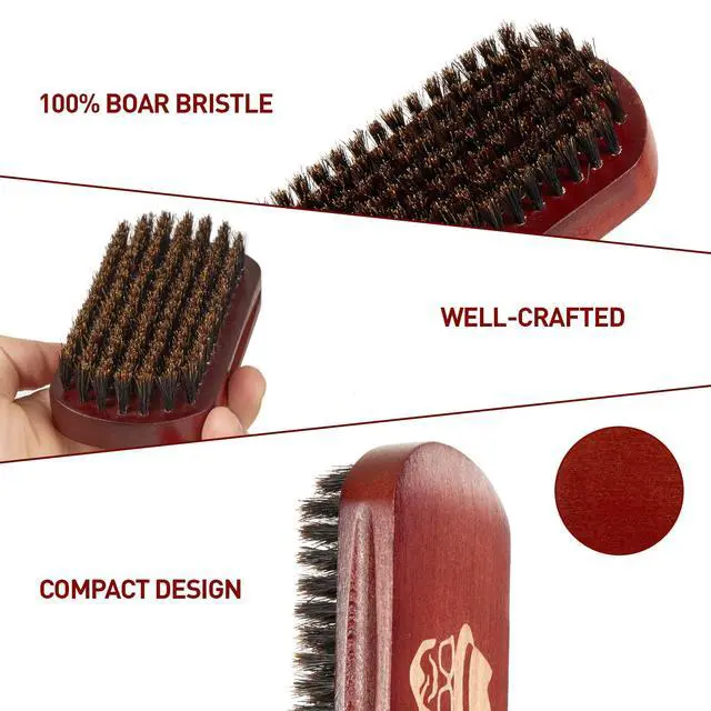 Alt view image 2 of 6 - Beard Brush, 100% Boar Bristle Natural Black Walnut Wood Beard Comb Hair Mustache Shaving Brush Facial Hair Brush