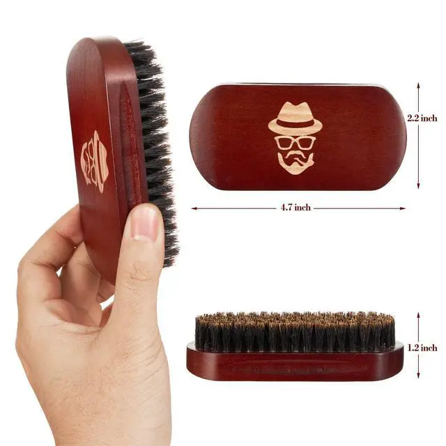 Alt view image 3 of 6 - Beard Brush, 100% Boar Bristle Natural Black Walnut Wood Beard Comb Hair Mustache Shaving Brush Facial Hair Brush