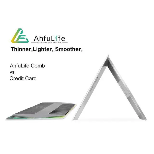 Alt view image 4 of 7 - Metal Hair&Beard Comb - EDC Credit Card Size Comb Perfect for Wallet and Pocket - Anti-Static Dual Action Beard Combs - Presented in Gift Box (Stainless Steel Combs)