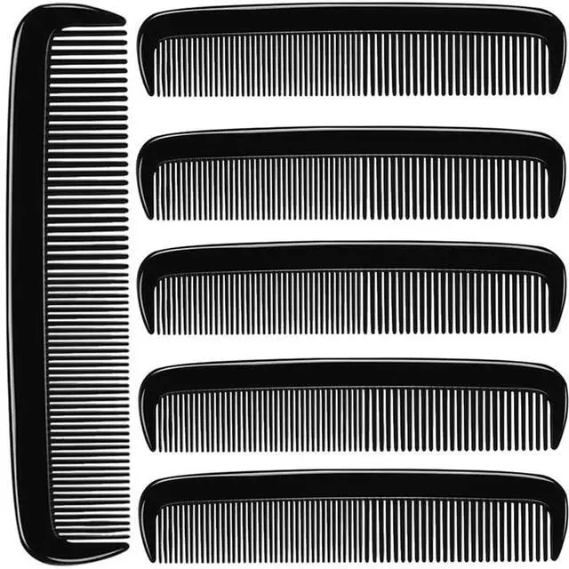 Main image of Pocket Beard Comb 6 Pack, 5 Inch Fine Tooth Hair Comb for Men, Travel Barber Comb, Mustache Styling Comb, Grooming Comb for Beard Hair and Mustache, Black