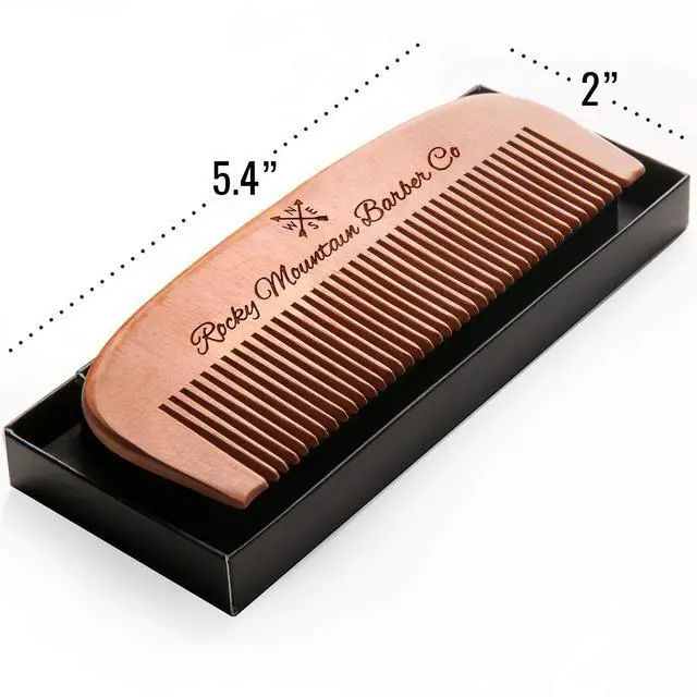Alt view image 2 of 7 - Hair Comb - Wood with Anti-Static & No Snag Handmade Brush for Beard, Head Hair, Mustache with Design in Gift Box