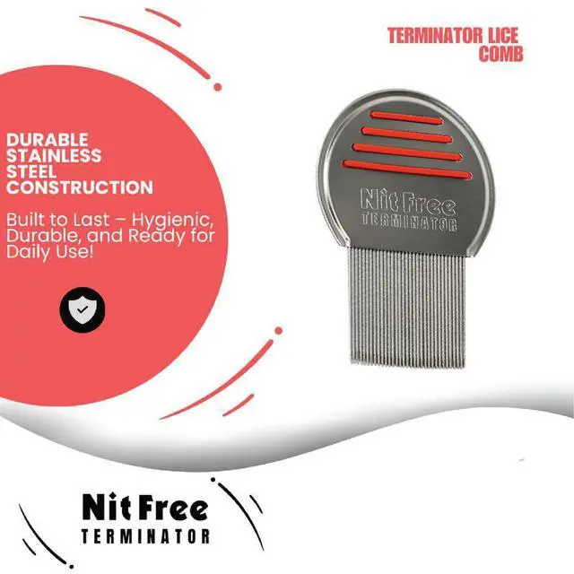 Alt view image 4 of 5 - Lice Comb - Professional Stainless Steel Comb for Effective Head Lice Treatment (Color May Vary) (Pack of 1)