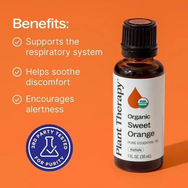 Alt view image 2 of 7 - Organic Sweet Orange Essential Oil, 30 mL, Pure Essential Oil