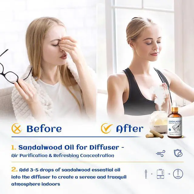 Alt view image 2 of 7 - Sandalwood Essential Oils for Skin, Diffuser & Candle Soap Making