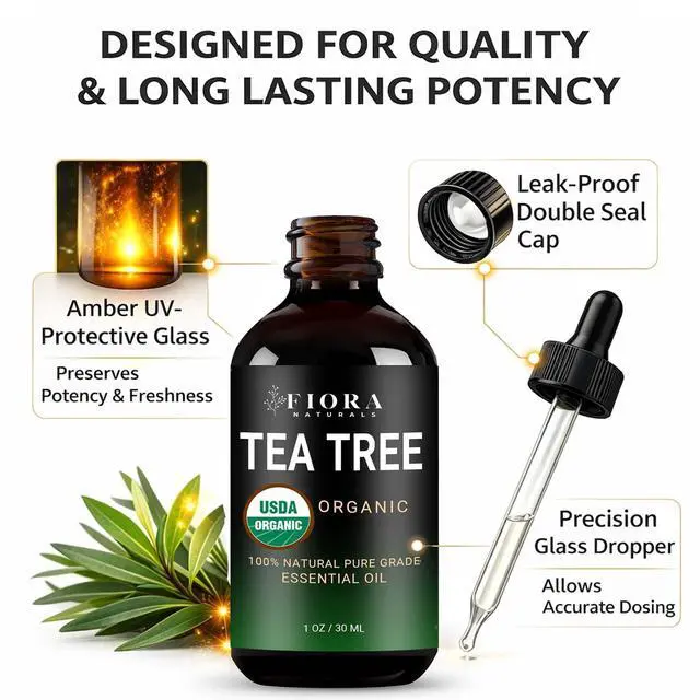 Alt view image 6 of 6 - Tea Tree Oil, 100% Pure Organic Tea Tree Essential Oil 1 oz