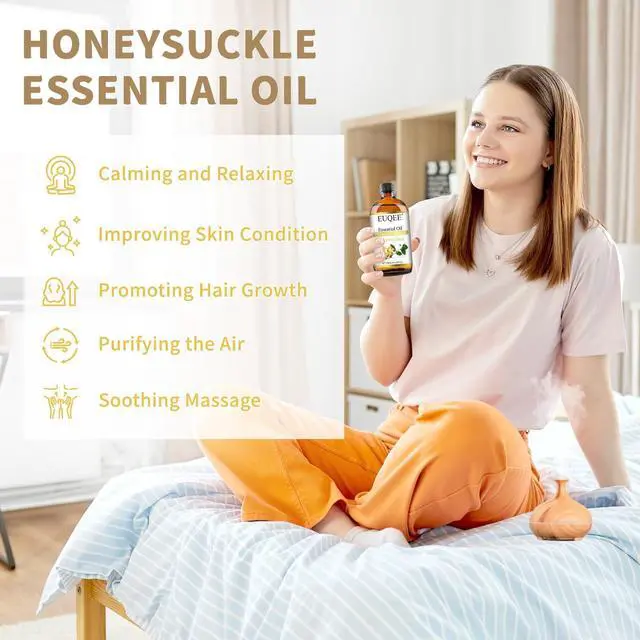 Alt view image 3 of 7 - Honeysuckle Essential Oil 118ml Pure Honeysuckle Oil Premium Essential Oil - with Glass Dropper Great for Diffuser, DIY Soap, Candle Making - 4Fl. OZ
