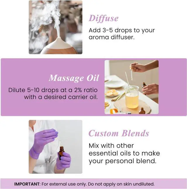 Alt view image 2 of 3 - Lavender Essential Oil Huge 4 Fl Oz Essential Oil for Diffuser and Aromatherapy, Skin, Massage, Candle and Soap Making Fragrance