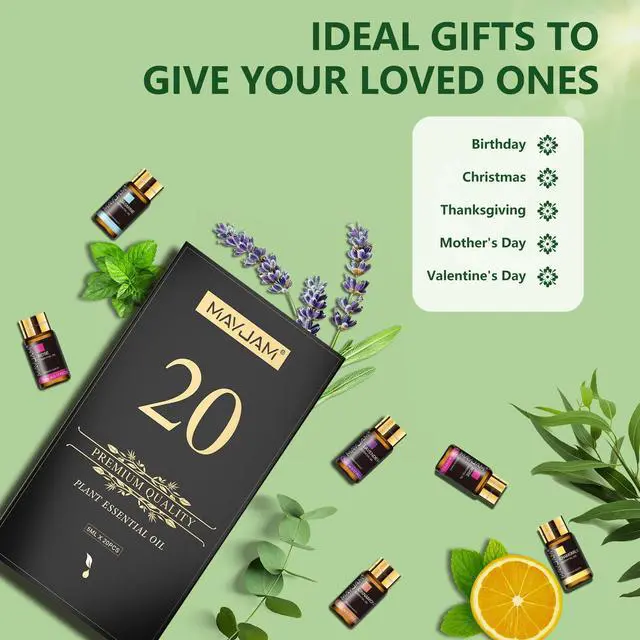 Alt view image 7 of 7 - Tea Tree 20 Pcs Pure Essential Oil Gift Set, for Diffuser, Humidifiers, Skin Care, Massage, Fragrance Oil Scent for DIY Candle and Soap Making, Gift for Friend (5ML)