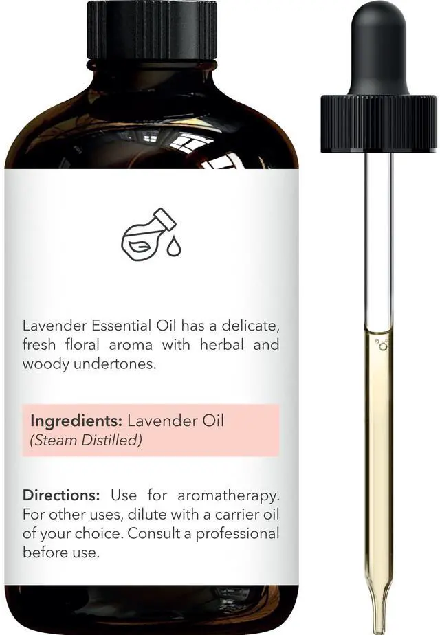 Alt view image 2 of 7 - Lavender Essential Oil - Huge 4 Fl Oz - with Glass Dropper - for Aromatherapy and Diffuser