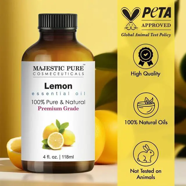 Alt view image 2 of 6 - Essential Oil with Glass Dropper - 100% Pure and Natural - Essential Oils for Diffuser, Aromatherapy, Soap and Candle Making, Lemon Essential Oil, Lemon Oil, 4 Fl Oz