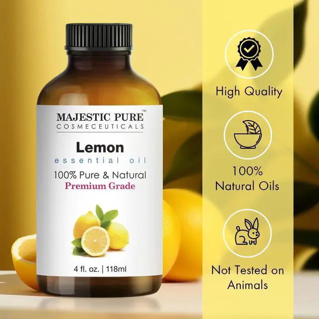 Alt view image 3 of 6 - Essential Oil with Glass Dropper - 100% Pure and Natural - Essential Oils for Diffuser, Aromatherapy, Soap and Candle Making, Lemon Essential Oil, Lemon Oil, 4 Fl Oz