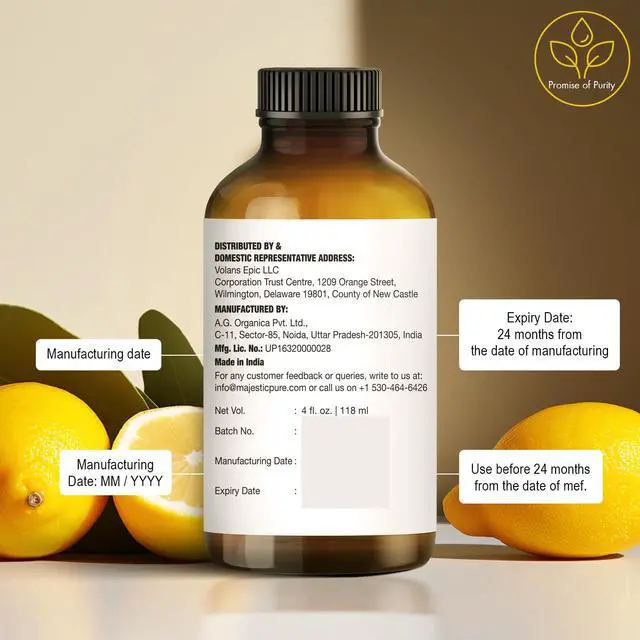 Alt view image 4 of 6 - Essential Oil with Glass Dropper - 100% Pure and Natural - Essential Oils for Diffuser, Aromatherapy, Soap and Candle Making, Lemon Essential Oil, Lemon Oil, 4 Fl Oz