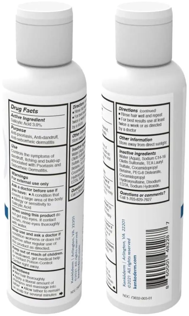 Alt view image 7 of 7 - Psoriasis Shampoo - 3 Percent Salicylic Acid Formula, Anti-Dandruff Cleanser for Itchy or Dry Hair & Scalp, Color & Fragrance Free, 4 Fluid Ounce