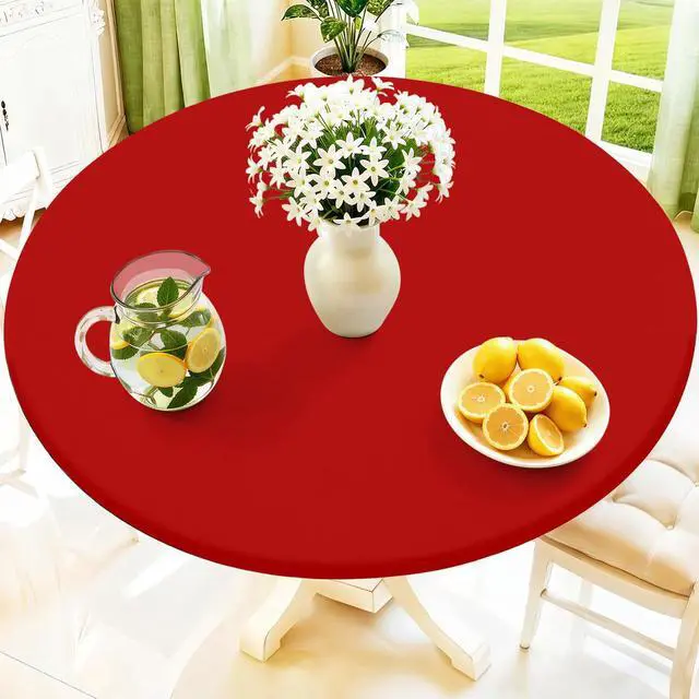 Main image of Spandex Round Tablecloth, Fitted Table Cloth for 45"-56" Tables