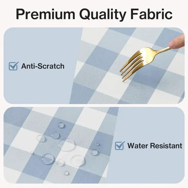 Alt view image 5 of 7 - Gingham Tablecloth Rectangle Checkered Tablecloth Waterproof