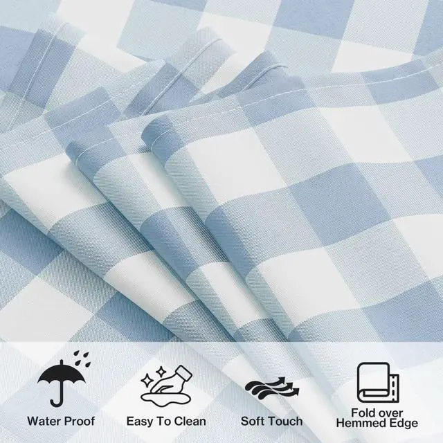 Alt view image 6 of 7 - Gingham Tablecloth Rectangle Checkered Tablecloth Waterproof
