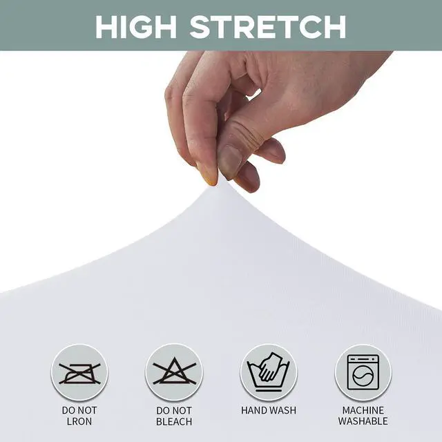 Alt view image 7 of 7 - 6FT Stretch Spandex Fitted Tablecloth,Rectangular Table Cover,White