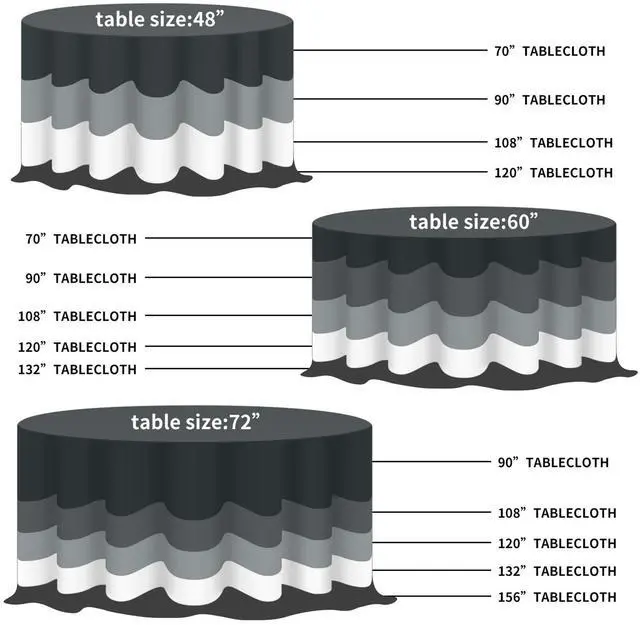 Alt view image 3 of 7 - 108 inch Round Tablecloth Washable Polyester Table Cloth Decorative Table Cover for Wedding Party Dining Banquet (108 inch,White)