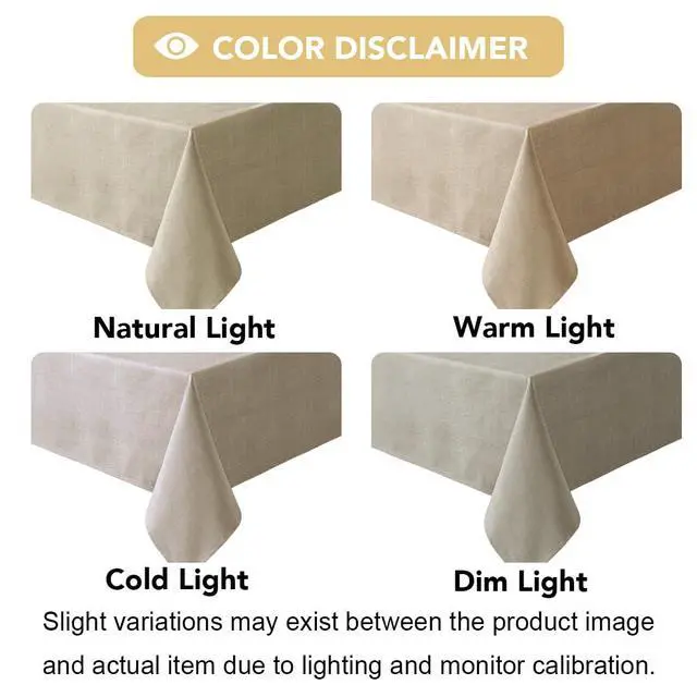 Alt view image 7 of 7 - Linen Textured Table Cloths 60 x 120 Inch Premium Solid Tablecloth Spill-Proof Waterproof Table Cover for Dining Buffet Feature Extra Soft and Thick Fabric Wrinkle Free, Taupe