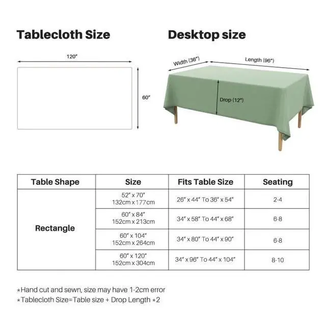 Alt view image 7 of 7 - Textured Linen Table Cloth for Rectangle Tables - Sage Green Tablecloths Rectangular Waterproof Wrinkle Free Wipeable Dining Table Cover for Spring Wedding Birthday Kitchen Decor, 52 x 70 Inch