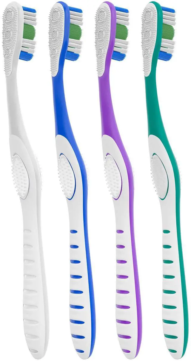Alt view image 3 of 7 - 360 Adult Toothbrush, Medium (4 Count)