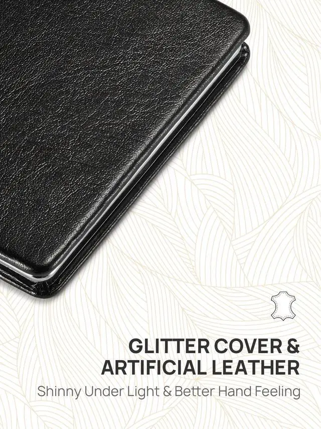 Alt view image 5 of 7 - Compact Mirror, Classical PU Leather 1X/3X Magnification, Ultra Portable for Purses, 2.4" W x 3.4" L (Black)