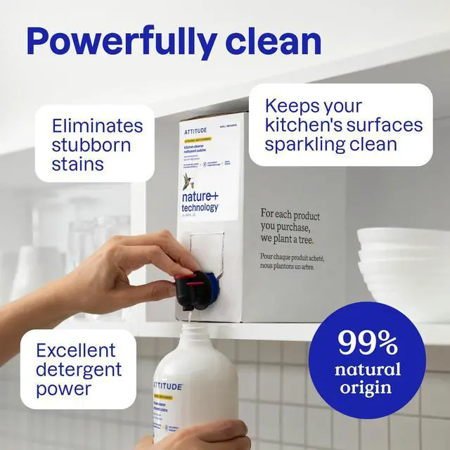 Alt view image 3 of 7 - Kitchen Cleaner Spray Refill, EWG Verified, Degreaser Spray to Cut Grease & Grime, Plant-Based & Vegan, Citrus Zest Scent, 67.6 Fl Oz