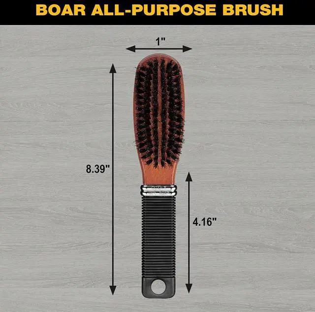 Alt view image 5 of 5 - All Purpose Boar Bristle hairbrush - Hair brush - Hairbrush for Men and Women - Brown