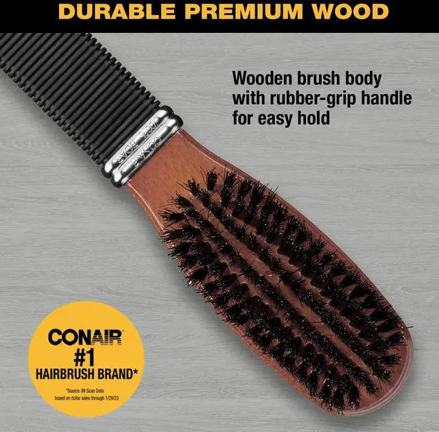 Alt view image 2 of 5 - All Purpose Boar Bristle hairbrush - Hair brush - Hairbrush for Men and Women - Brown