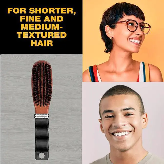 Alt view image 4 of 5 - All Purpose Boar Bristle hairbrush - Hair brush - Hairbrush for Men and Women - Brown