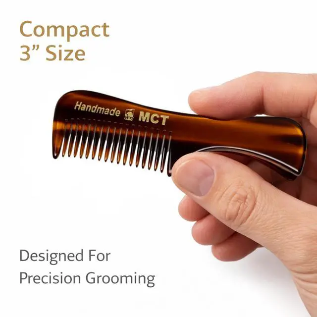 Alt view image 3 of 7 - Mustache and Beard Styling Comb, pocket sized (Tortoise Shell, 3 Pack)