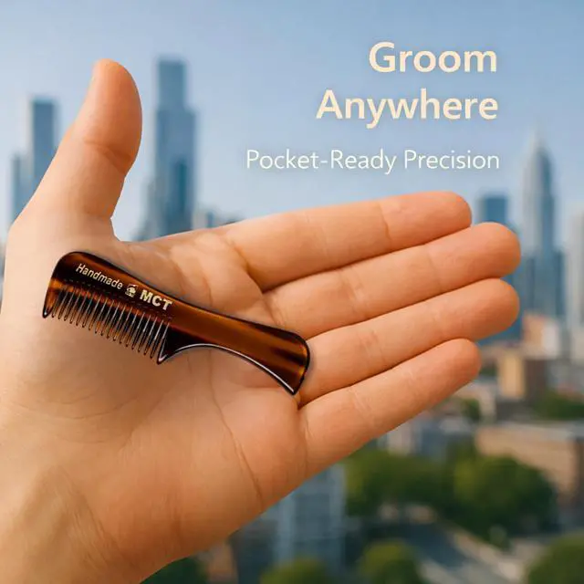 Alt view image 6 of 7 - Mustache and Beard Styling Comb, pocket sized (Tortoise Shell, 3 Pack)