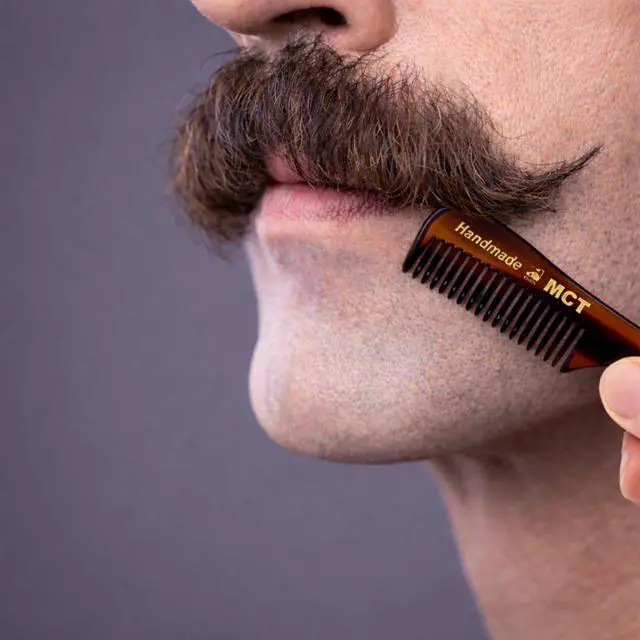 Alt view image 7 of 7 - Mustache and Beard Styling Comb, pocket sized (Tortoise Shell, 3 Pack)
