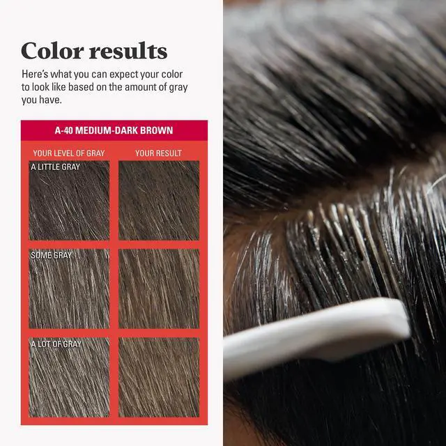 Alt view image 6 of 6 - Easy Comb-In Color Mens Hair Dye, Easy No Mix Application with Comb Applicator - Medium-Dark Brown, A-40, Pack of 1